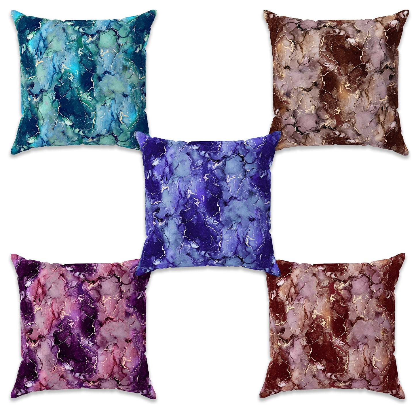 Story@Home Multicolor Abstract Polyester 5 Units of Helio Cushion Covers