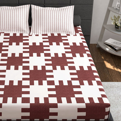 Prism Gold 144 TC 100% Cotton White Double Size Bedsheet