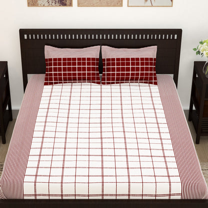 Majestic 152 TC Cotton White King size Bedsheet