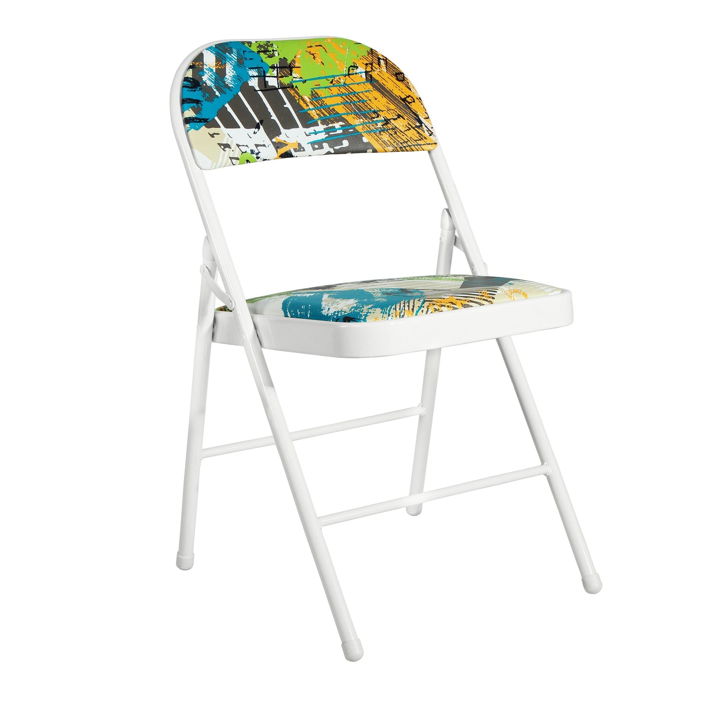 Folding Padded Blue Metal Chair