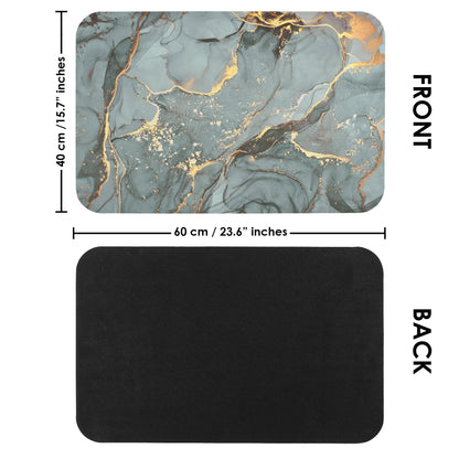 2 Units Nappa Leather Greyish Green Water Color Encore Bath Mats