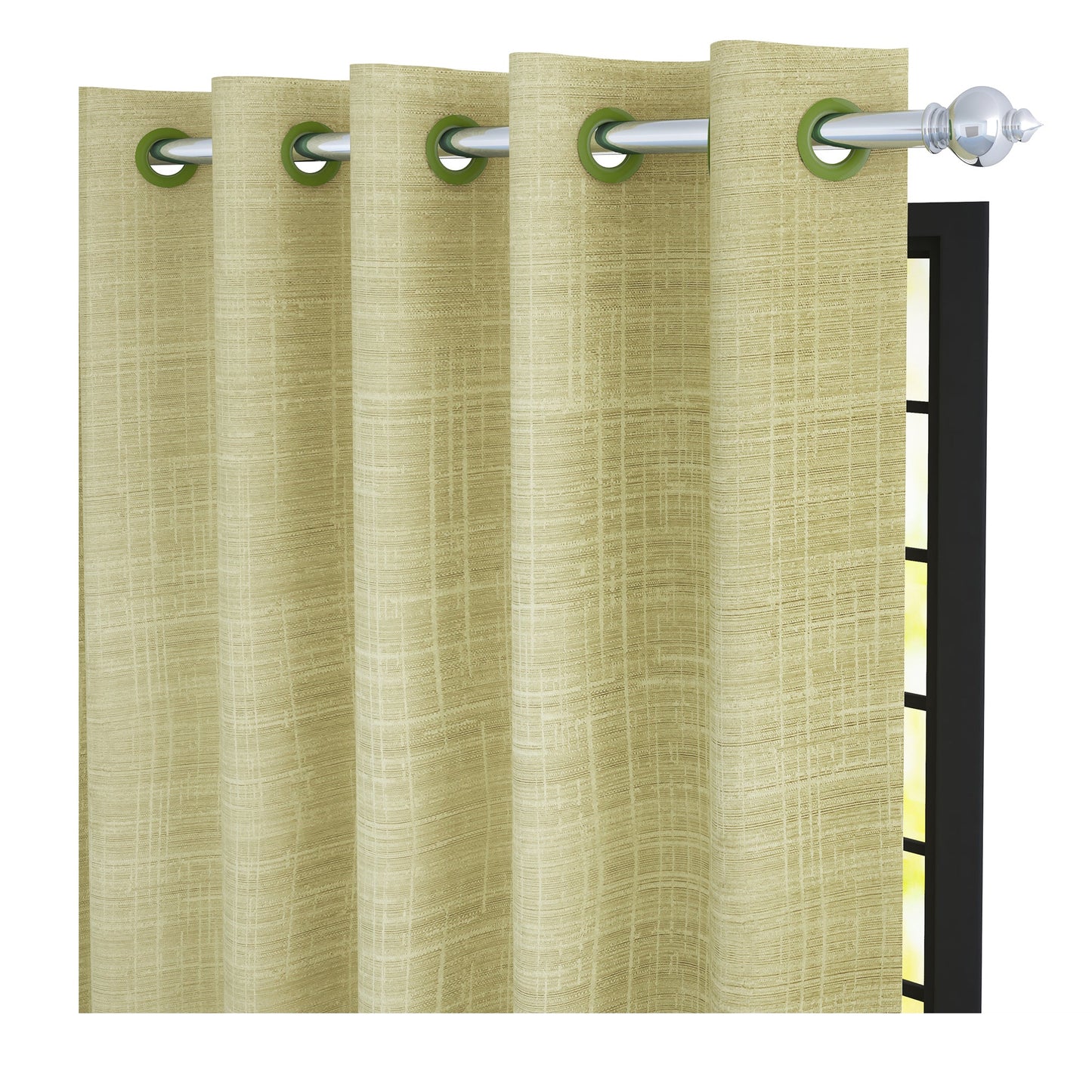 2 Pcs Green Bloom Jacquard Room Darkening Door/Window Curtains