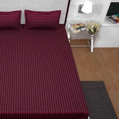 PAVO Tranquil Luxurious Premium Hotel Quality  (Wine Red) King size Bedsheet