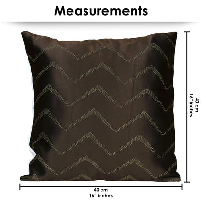 Story@Home Dark Brown Chevron Polyester 6 pcs of Alegra Cushion Covers