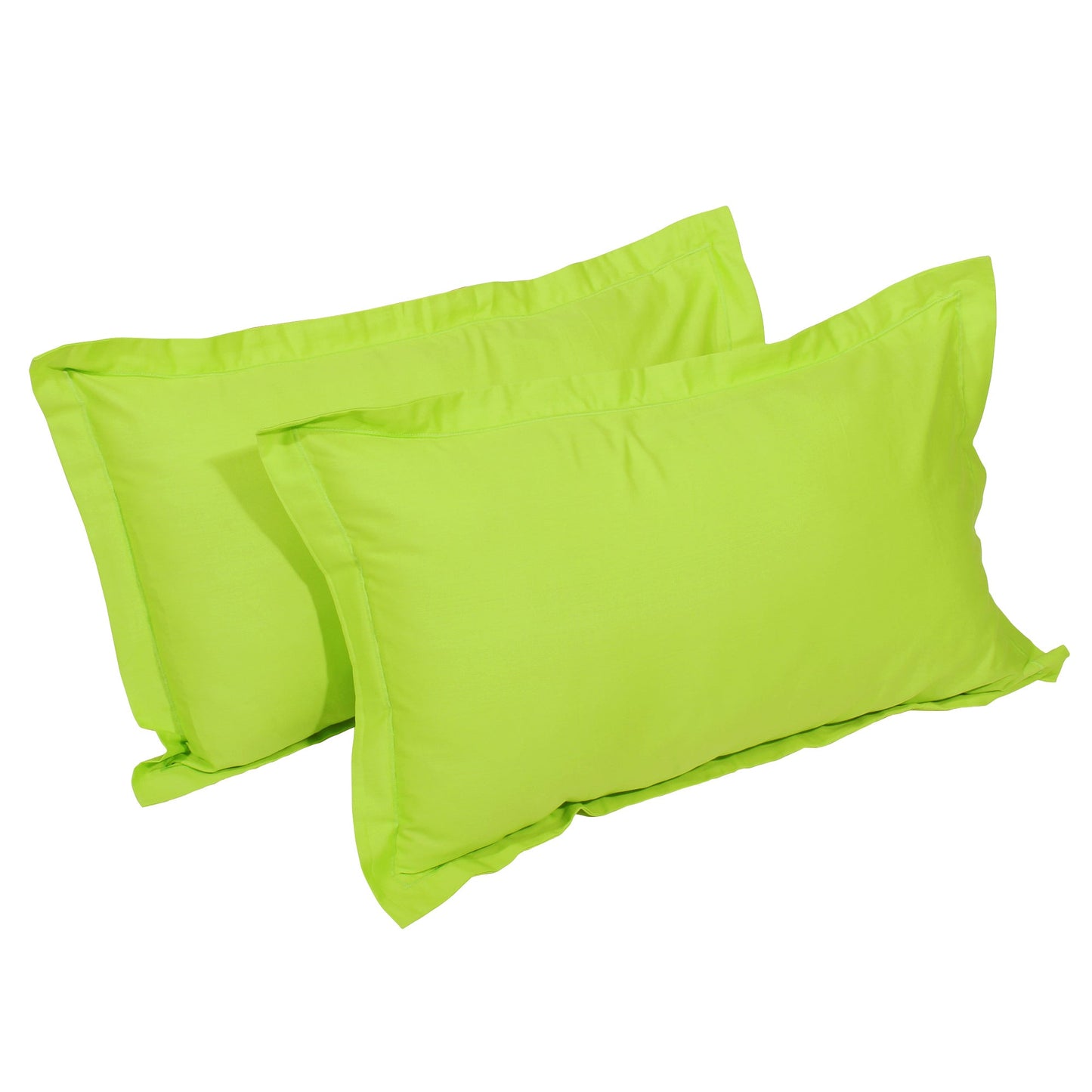 PAVO Tranquil Solid Luxurious King Bedsheet (Red and Neon Green)