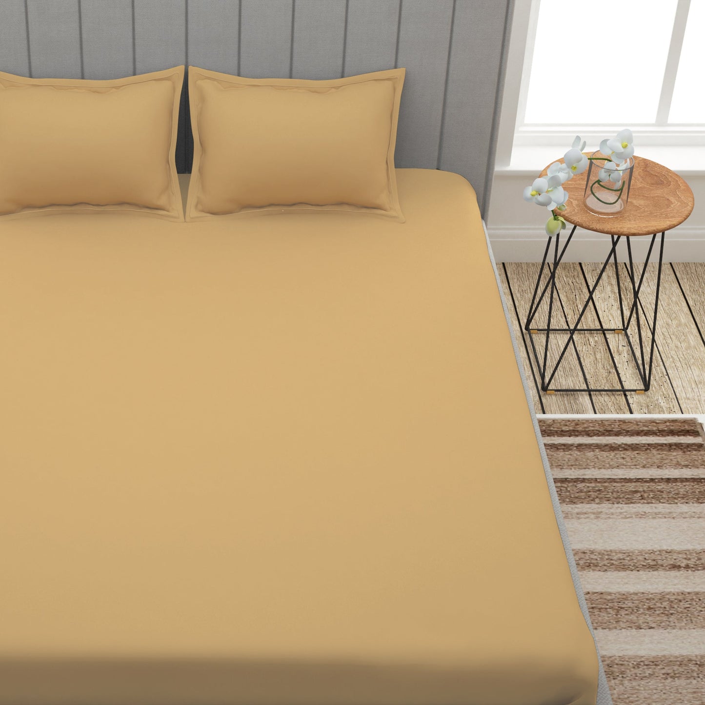 Forever 300 TC Sepia Beige King Size Bedsheet