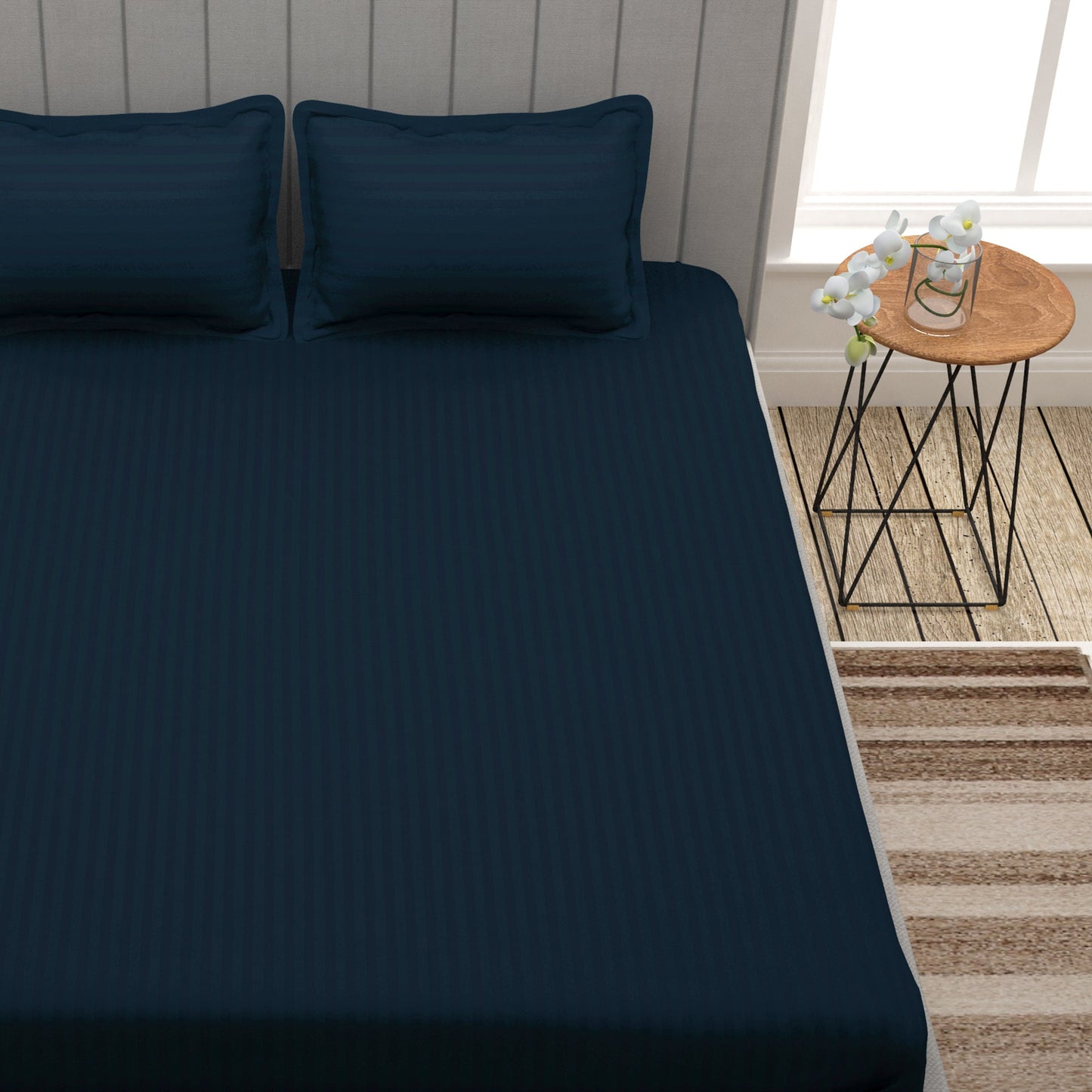 Forever Cotton 300 TC Dark Blue King Size Bedsheet