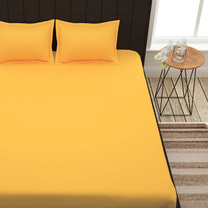 Forever 300 TC Lemon Yellow King Size Bedsheet