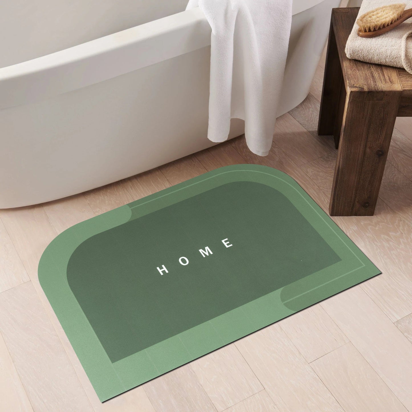 2 Units Nappa Leather Green Solid Encore Bath Mats