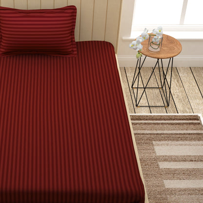 Avalon Red 300 TC 100% Cotton Single Size Bedsheet