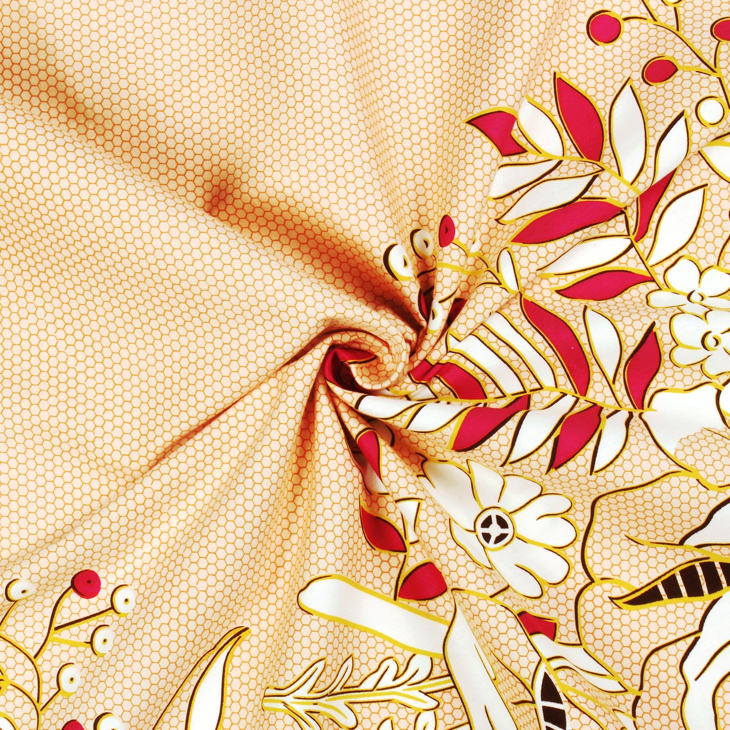 210 TC Light Orange Floral 1 King Size Bedsheet With 2 Pillow Cover