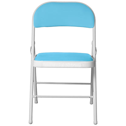 Folding Padded Sky Blue Solid Foldable Designer Chair