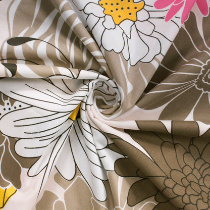 210 TC Light Pink Floral 1 King Size Bedsheet With 2 Pillow Cover