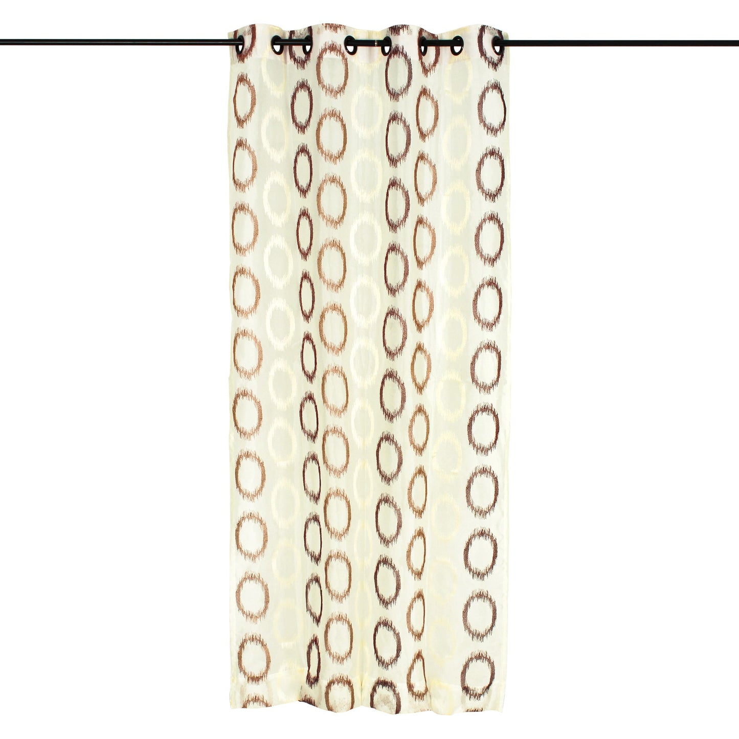 2 Pcs Beige & Brown Imagica Sheer Door Curtain, 7 ft