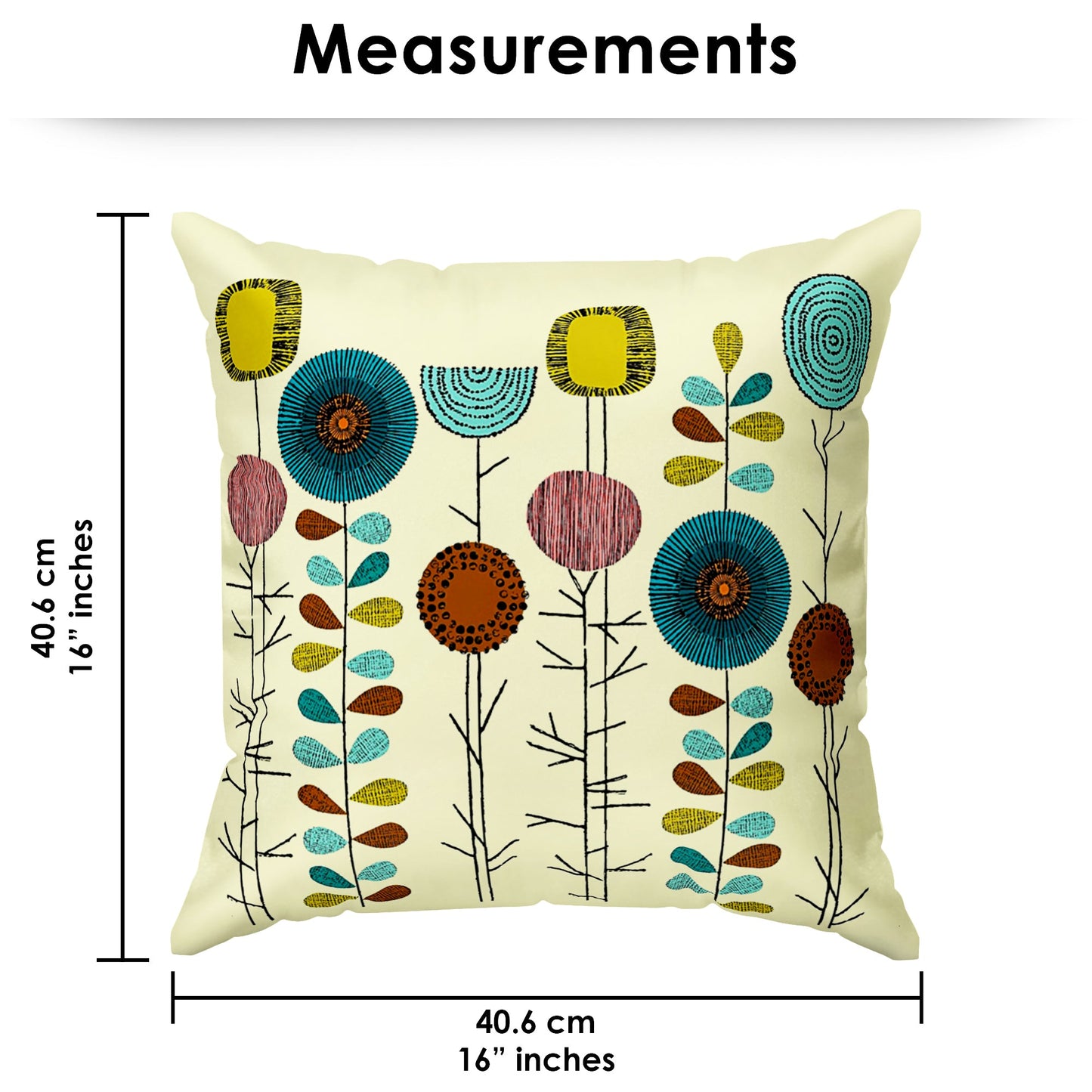 Story@Home Multicolor Artistic Floral Polyester 5 Units of Helio Cushion Covers