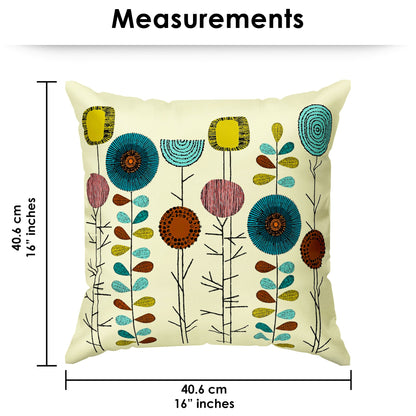 Story@Home Multicolor Artistic Floral Polyester 5 Units of Helio Cushion Covers