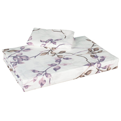 Sparkle 144 TC 100% Cotton White & Purple Single Bedsheet Combo | Set of 2 |