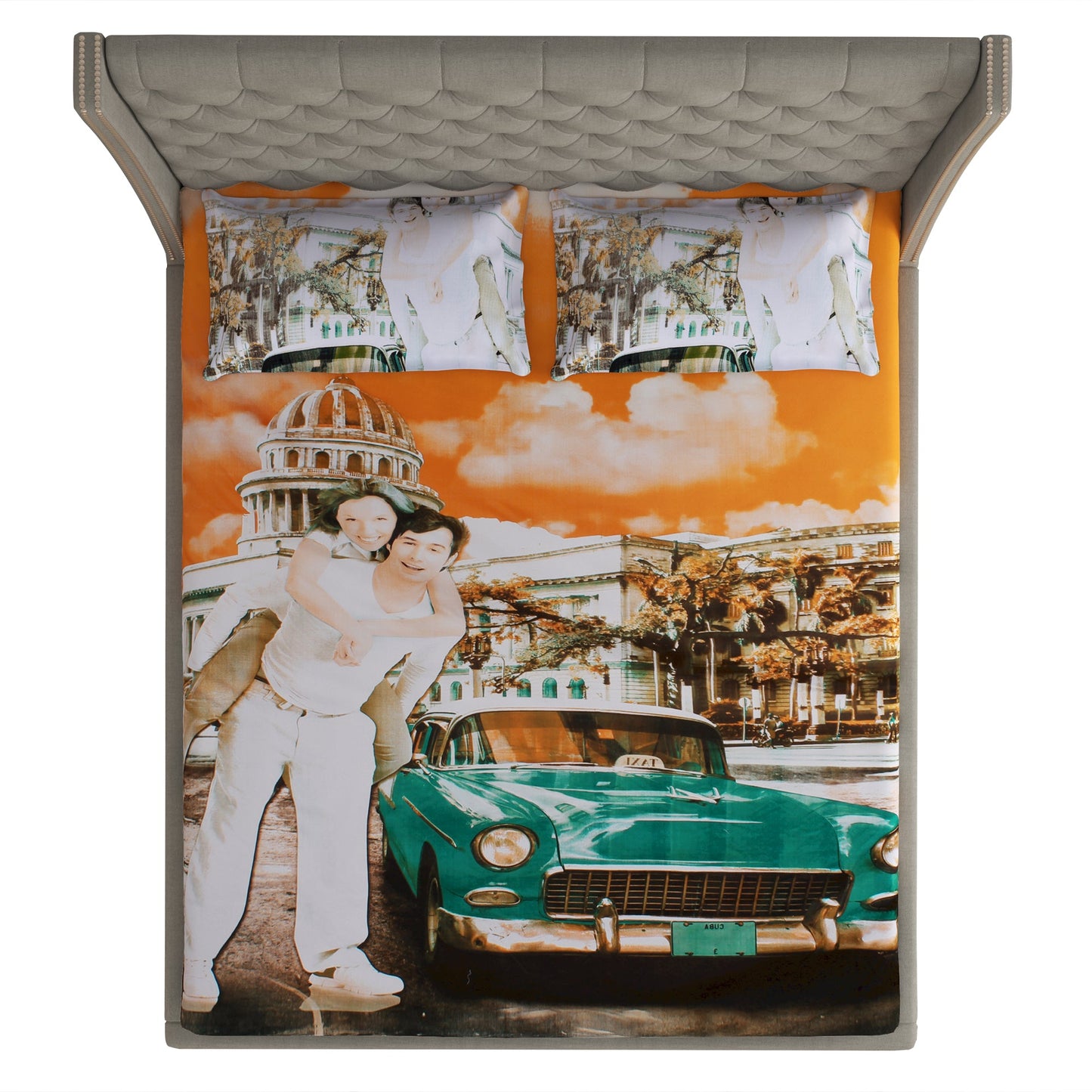 Pure Cotton Yellow 300 TC Tevel King Size Bedsheet