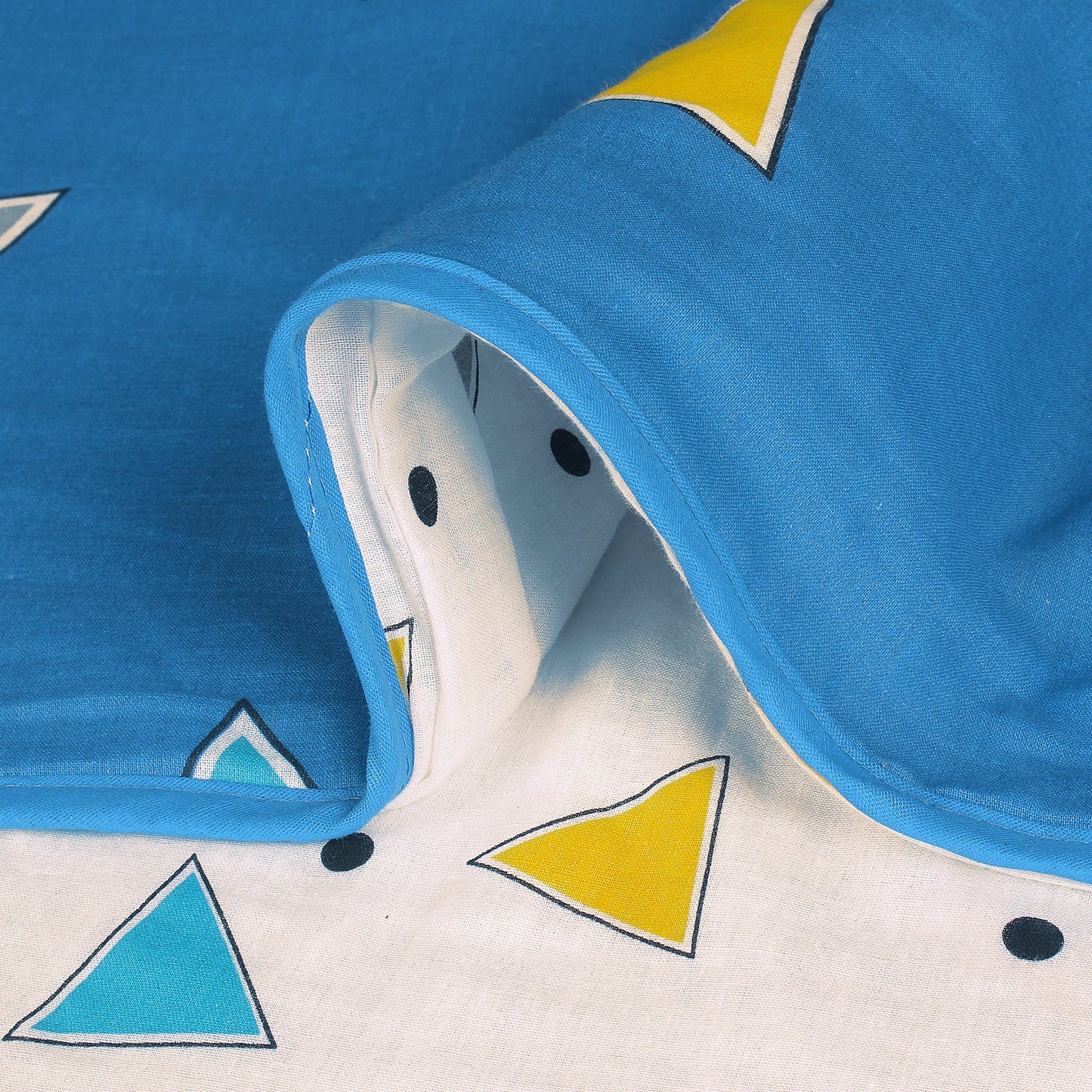 Super Soft Cambric Cotton Blue Geometric Double Dohar