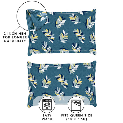 Story@Home 2 Pcs Arena Microfiber Double Bedsheets Combo With 4 Pillow Covers - Blue & Mauve