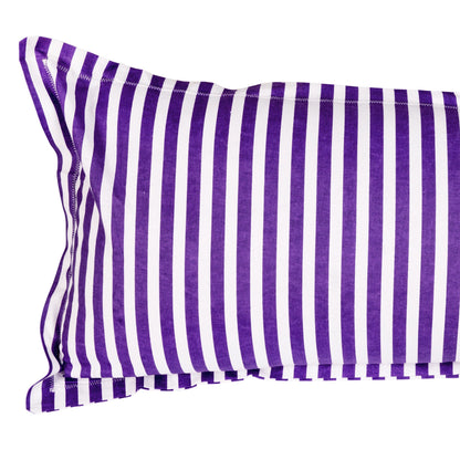 Story@Home 210 TC 100% Cotton Purple 2 Single Bedsheet Combo with 2 Pillow Covers