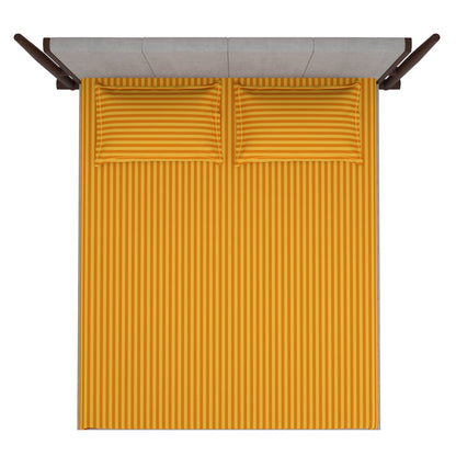 300 TC Mustard 1 King Size Bedsheet With 2 Pillow Cover