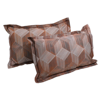 MOLLIS HOMES SUPER KING SIZE BEDSHEET  - Brown, 3D Cube Pattern