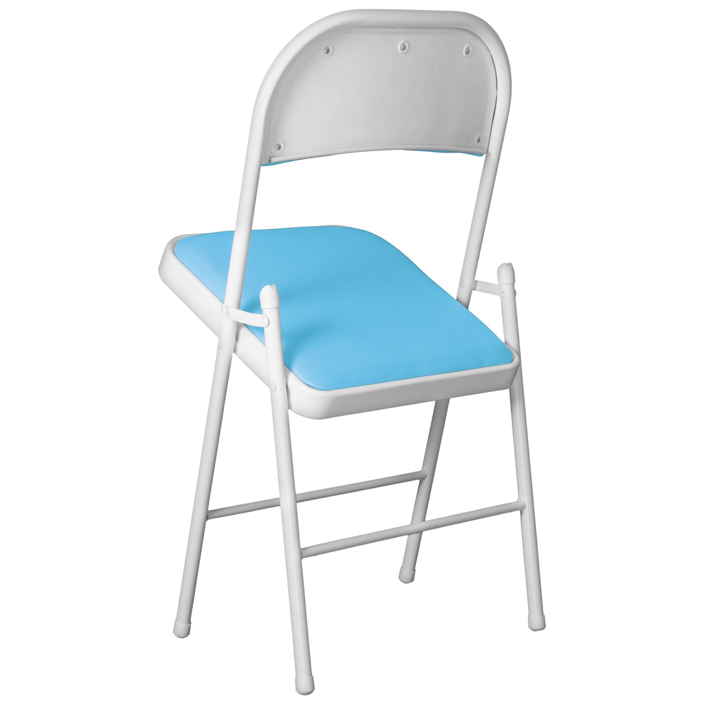 Folding Padded Sky Blue Solid Foldable Designer Chair