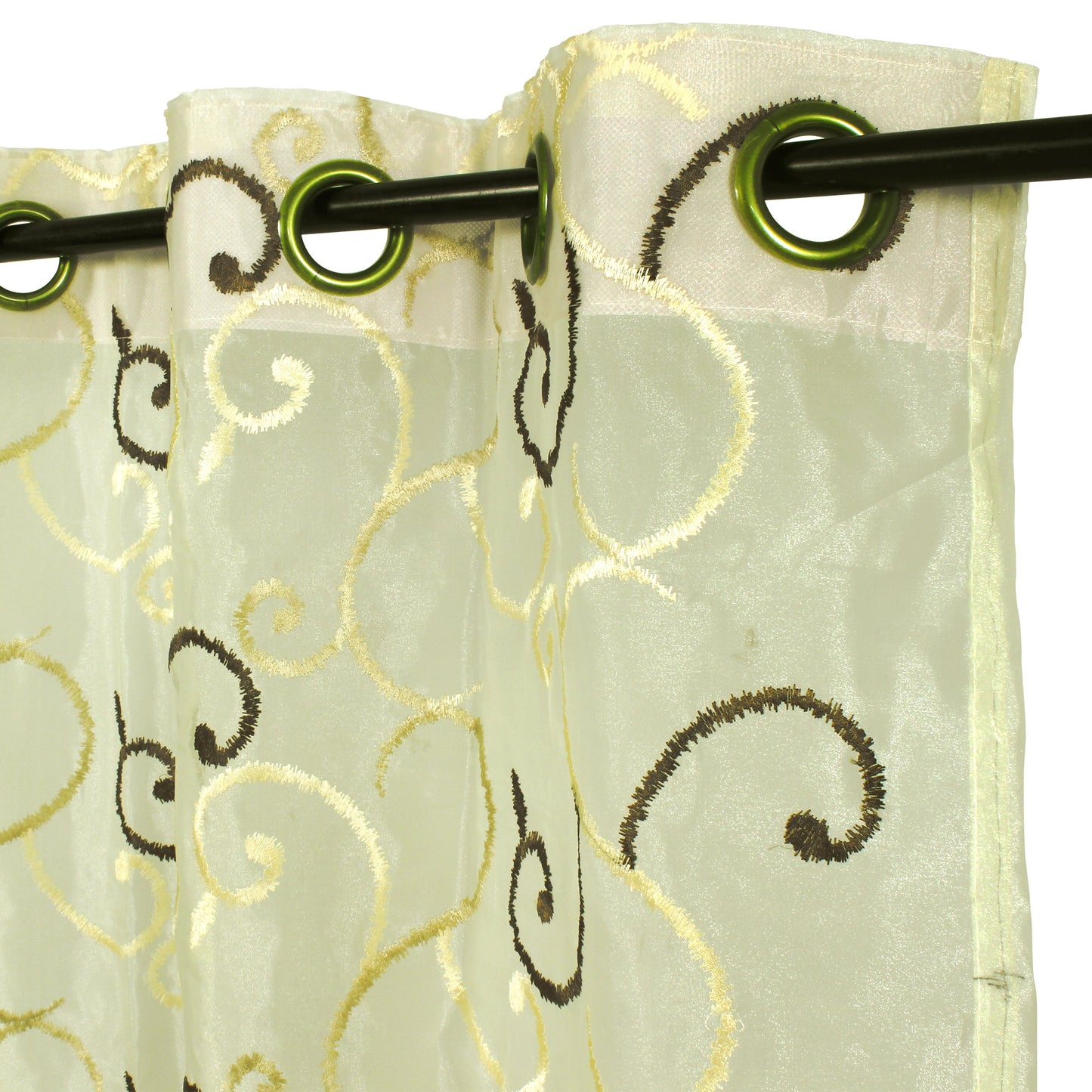 2 Pcs Beige Imagica Sheer Door Curtain, 7 ft