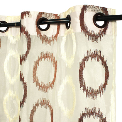 2 Pcs Beige & Brown Imagica Sheer Door Curtain, 7 ft