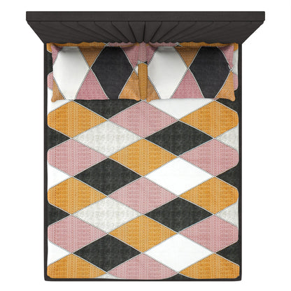 Metro 186 TC 100% Cotton Peach and Cream Double Bedsheet