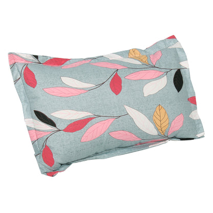 Story@Home 210 TC 100% Cotton Grey & Peach 2 Single Bedsheet Combo with 2 Pillow Covers