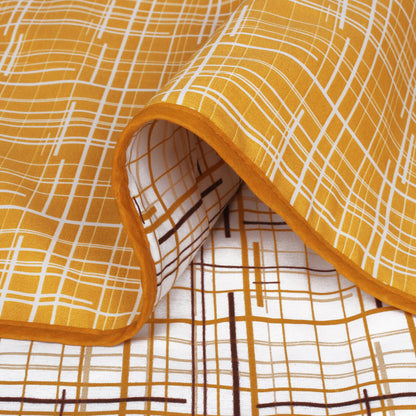 Super Soft Reversible Yellow & White Criss Cross Cotton Double Dohar