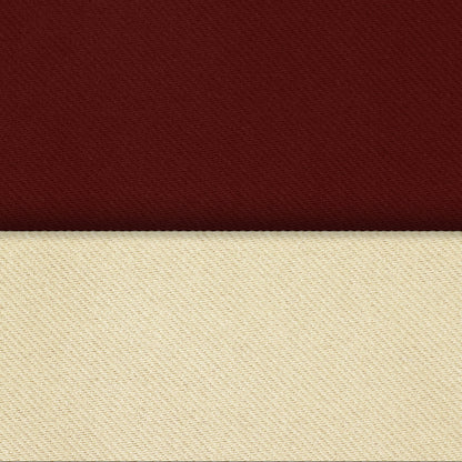 2 Pcs Maroon-Beige Blackout Gold Faux Silk Room Darkening Door Curtains, 7 Ft