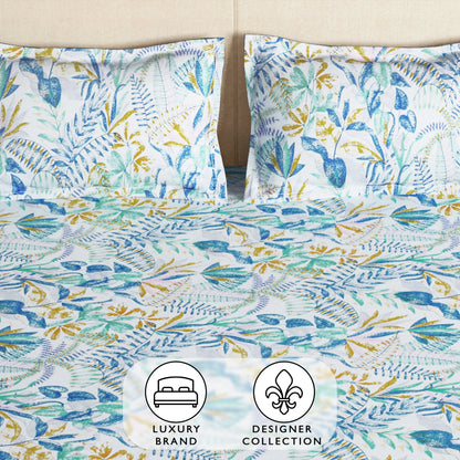 Arena 186 TC Multicolor Double Size Fitted Bedsheet With 2 Pillow Cover