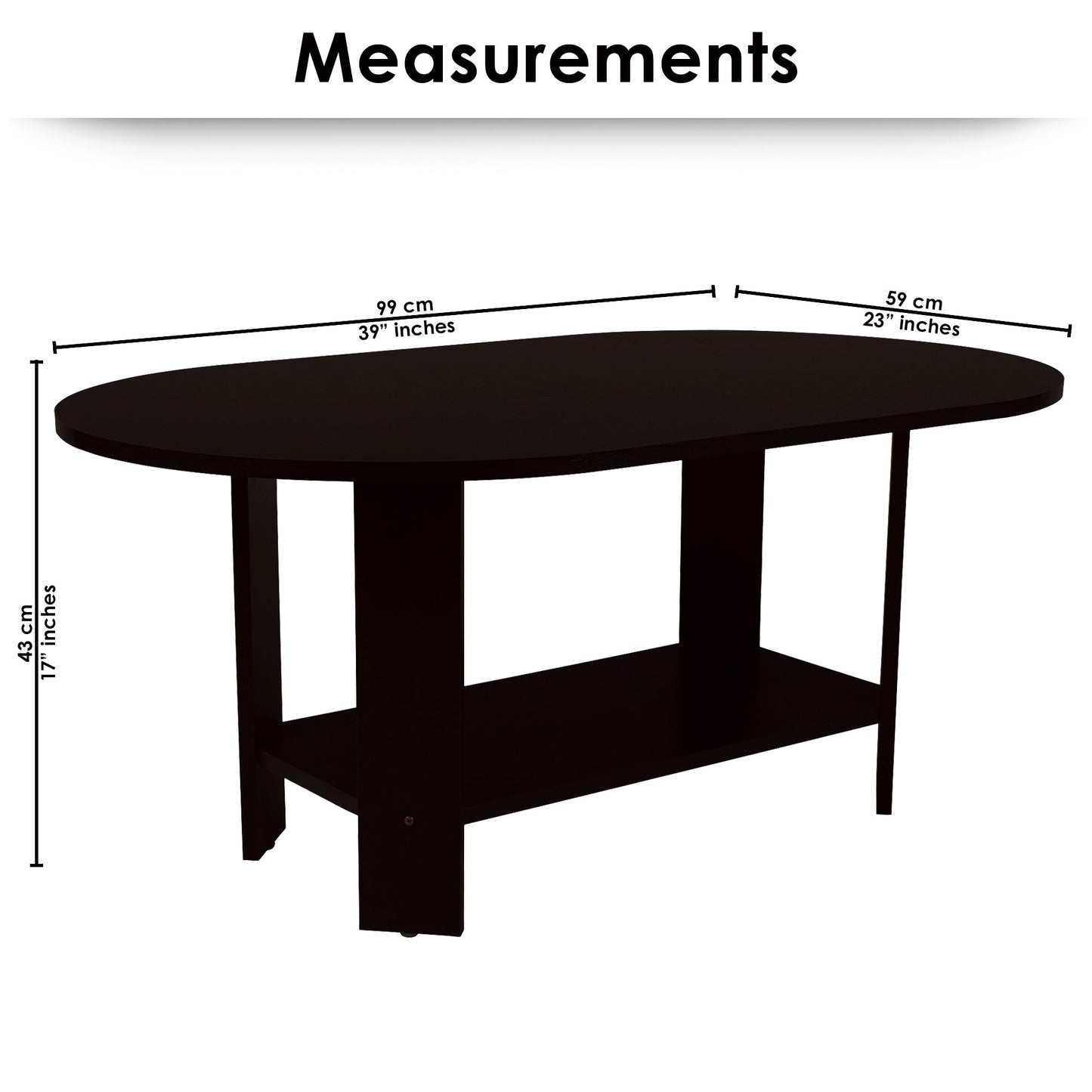 Lazywud Coffee Table For Living Room (Dark Wenge)