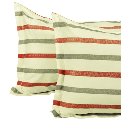 Metro Cotton Double Bedsheets Combo - 186 TC- Grey and Cream/Orange - Floral