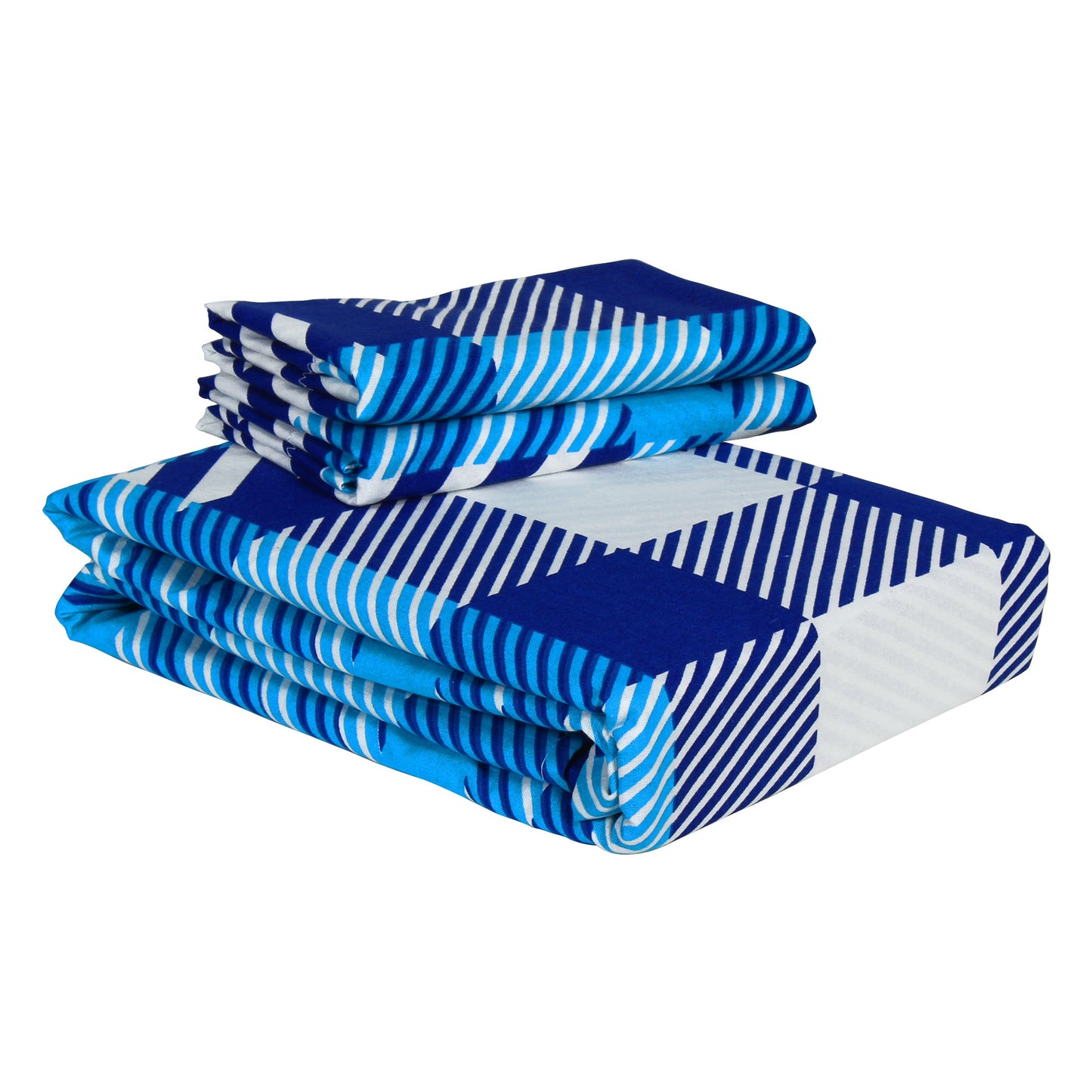 Ventura 144 TC 100% Cotton Blue Double Bedsheet
