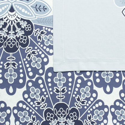 PAVO Tranquil Luxurious Grey & Blue Floral King Size Bedsheet