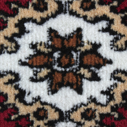 Red Ethnic Rustico Rug/Carpet with Anti Skid Backing