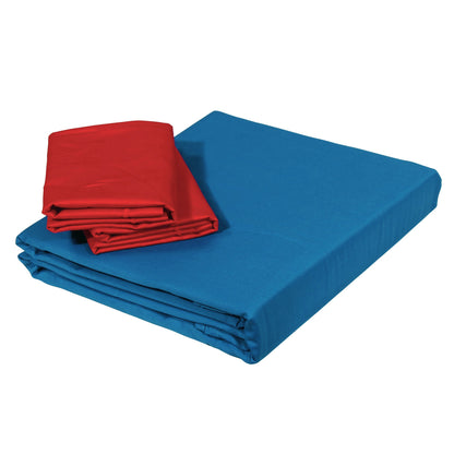 PAVO Tranquil Solid Luxurious King Bedsheet - Blue and Red