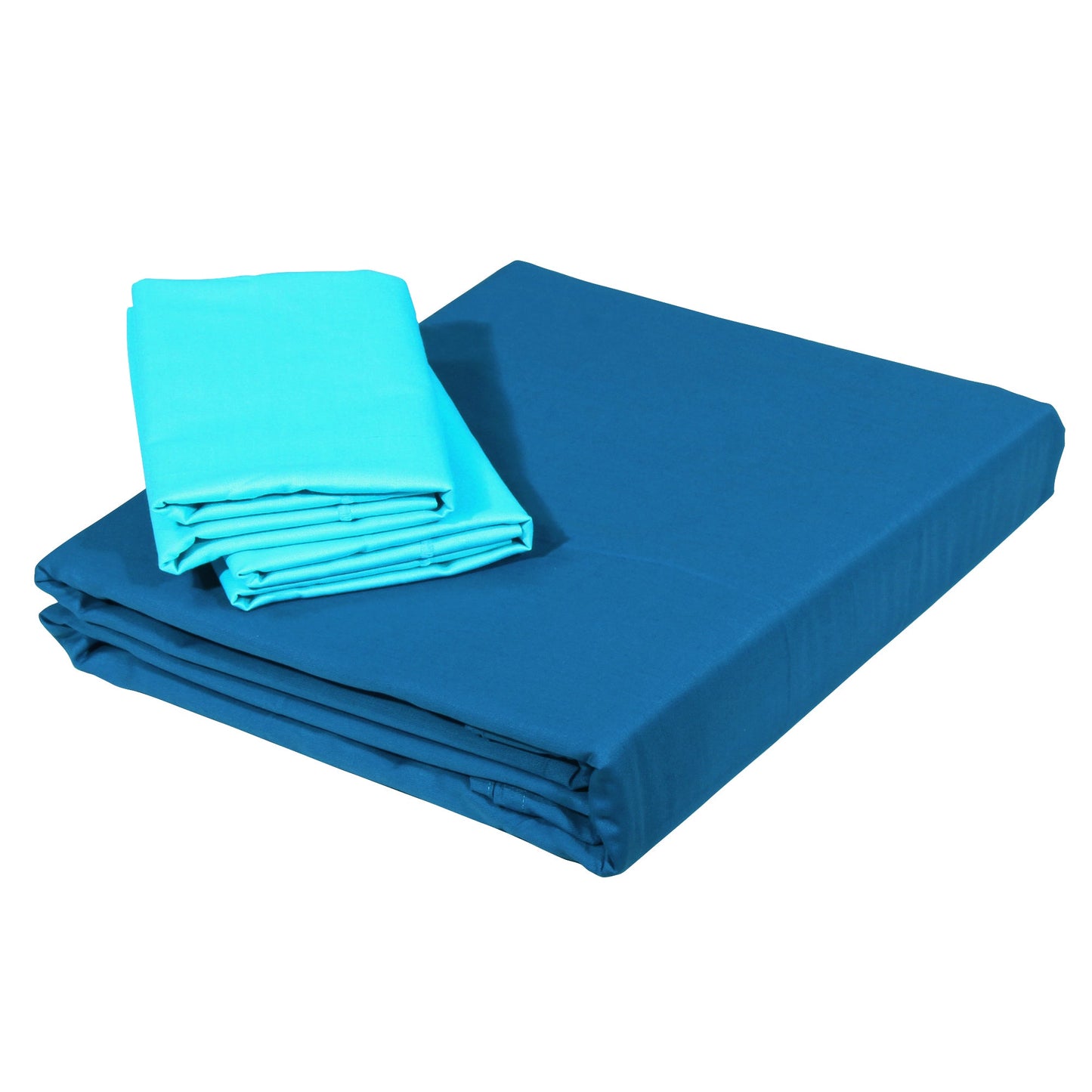 PAVO Tranquil Solid Luxurious King Bedsheet - Blue and Aqua Blue