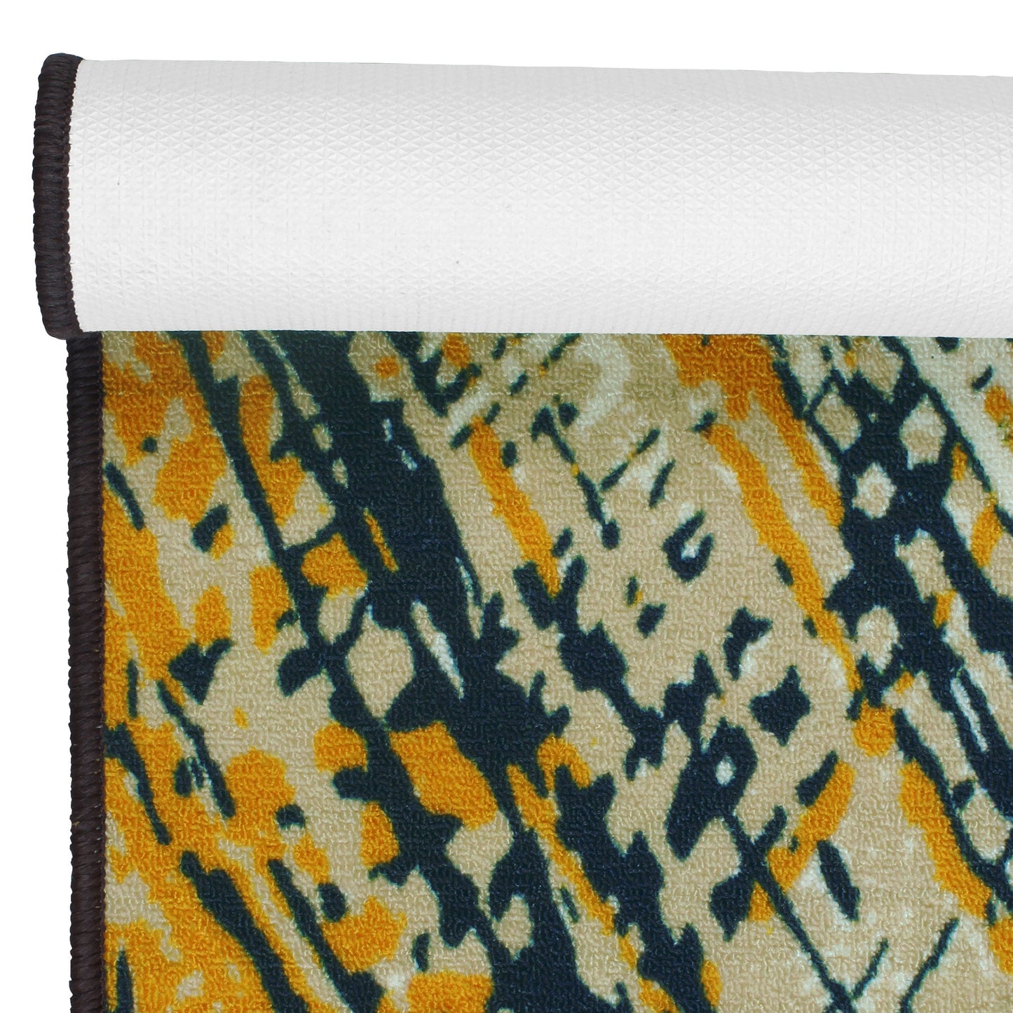 Ethnic Grunge Pattern White & Yellow Rustico Rug/Carpet