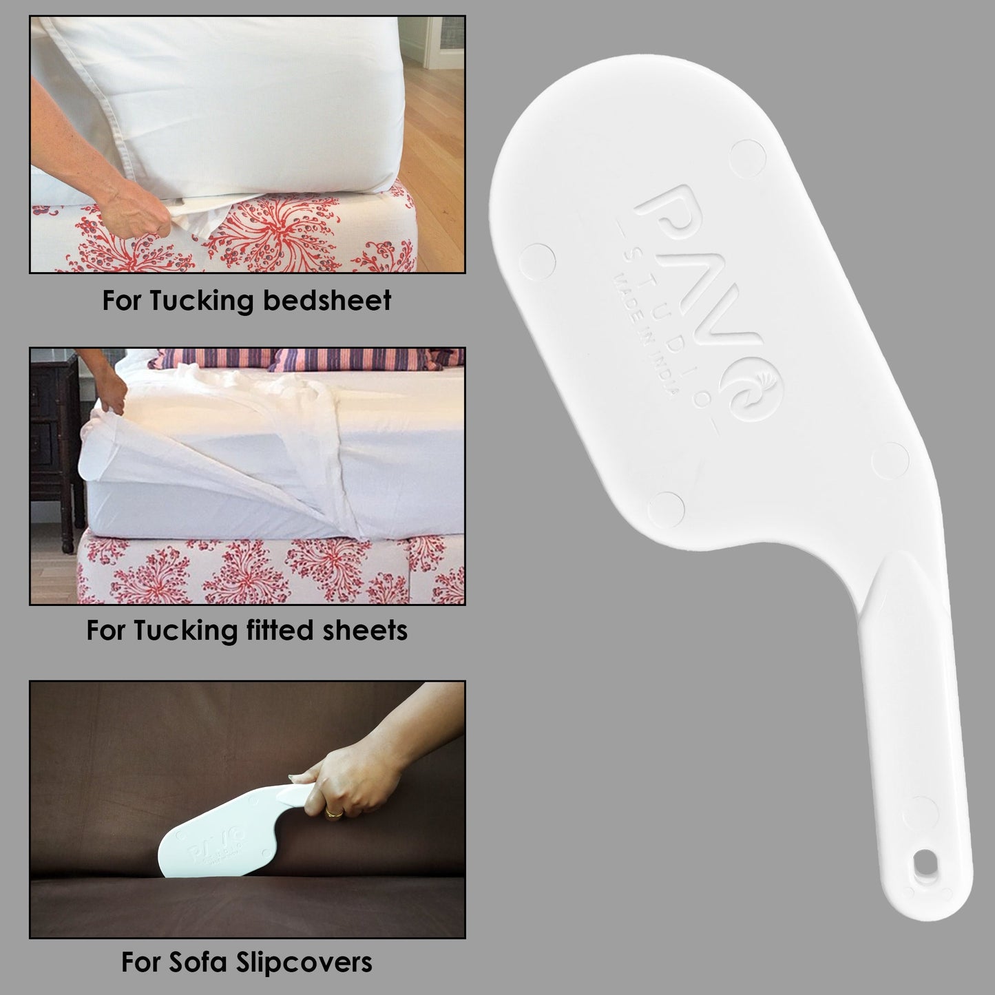 Quick Tucker - Bed Sheet Tucking Tool - White