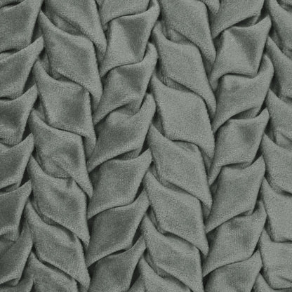 Grey Smocked Velvet Polyster SPLENDORA CUSHION COVER