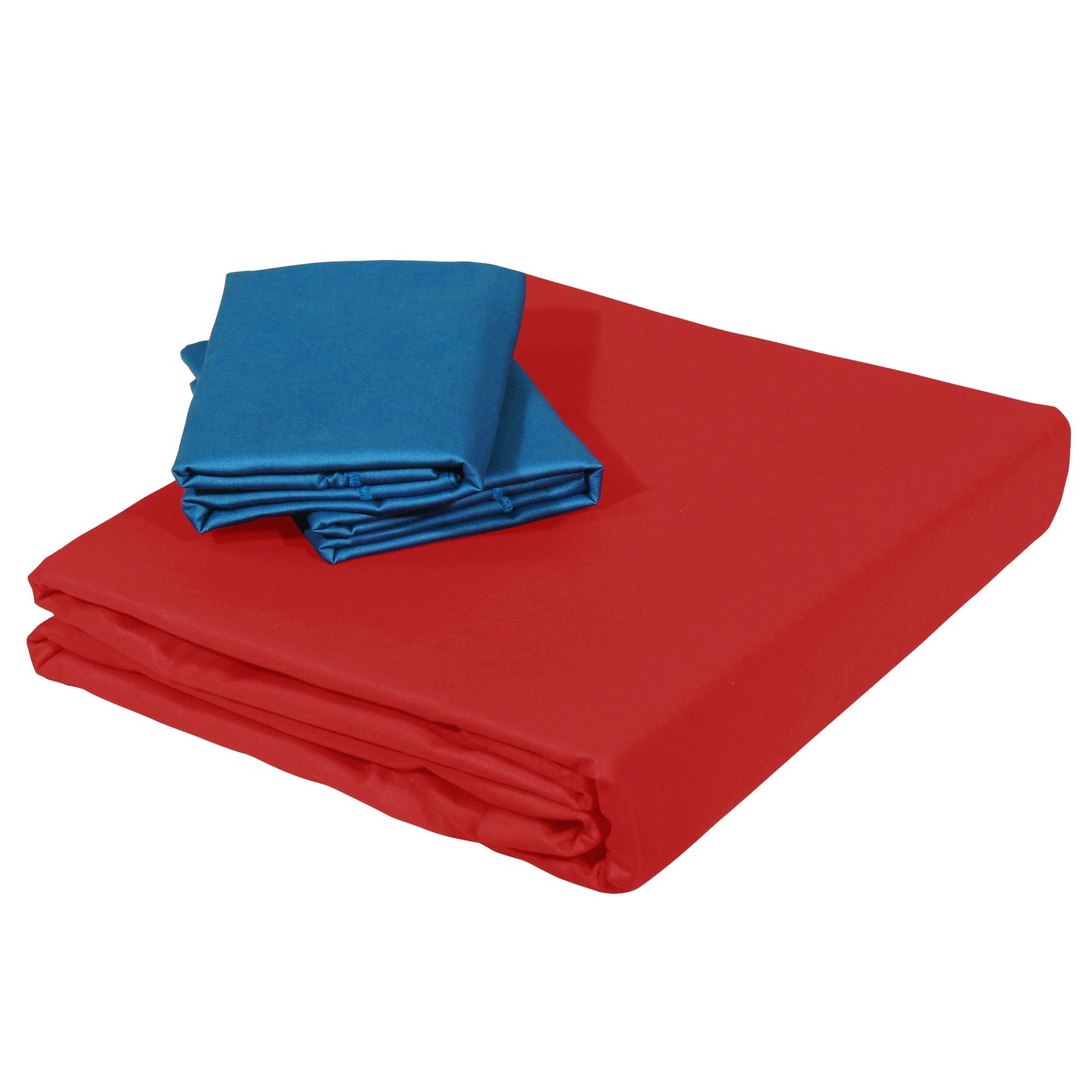 PAVO Tranquil Solid Luxurious King Bedsheet (Red and Blue)