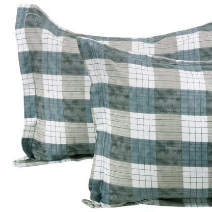 Metro Cotton Double Bedsheets Combo - 186 TC- Grey/Yellow and Grey - Floral