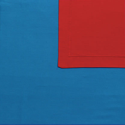 PAVO Tranquil Solid Luxurious King Bedsheet - Blue and Red