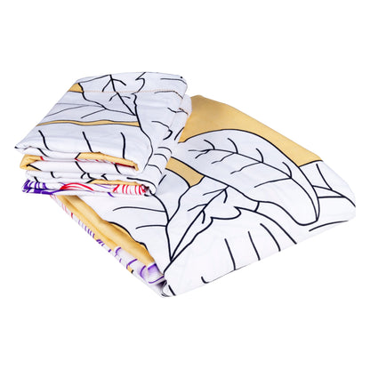 Metro 186 TC Cotton Cream Double Bedsheet with Pillow Covers