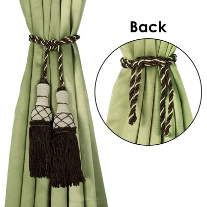 Set Of 4 Home Decorative Braided Tassel Rope Tiebacks